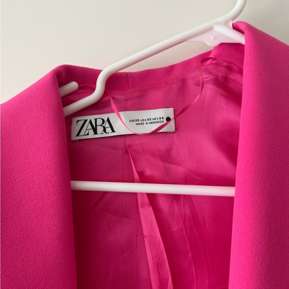 Zara Oversized Pink Blazer with Feathered Cuffs - Picture 5 of 5